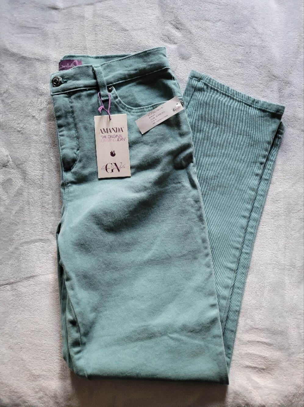 Gloria Vanderbilt | Teal Color Straight Jeans